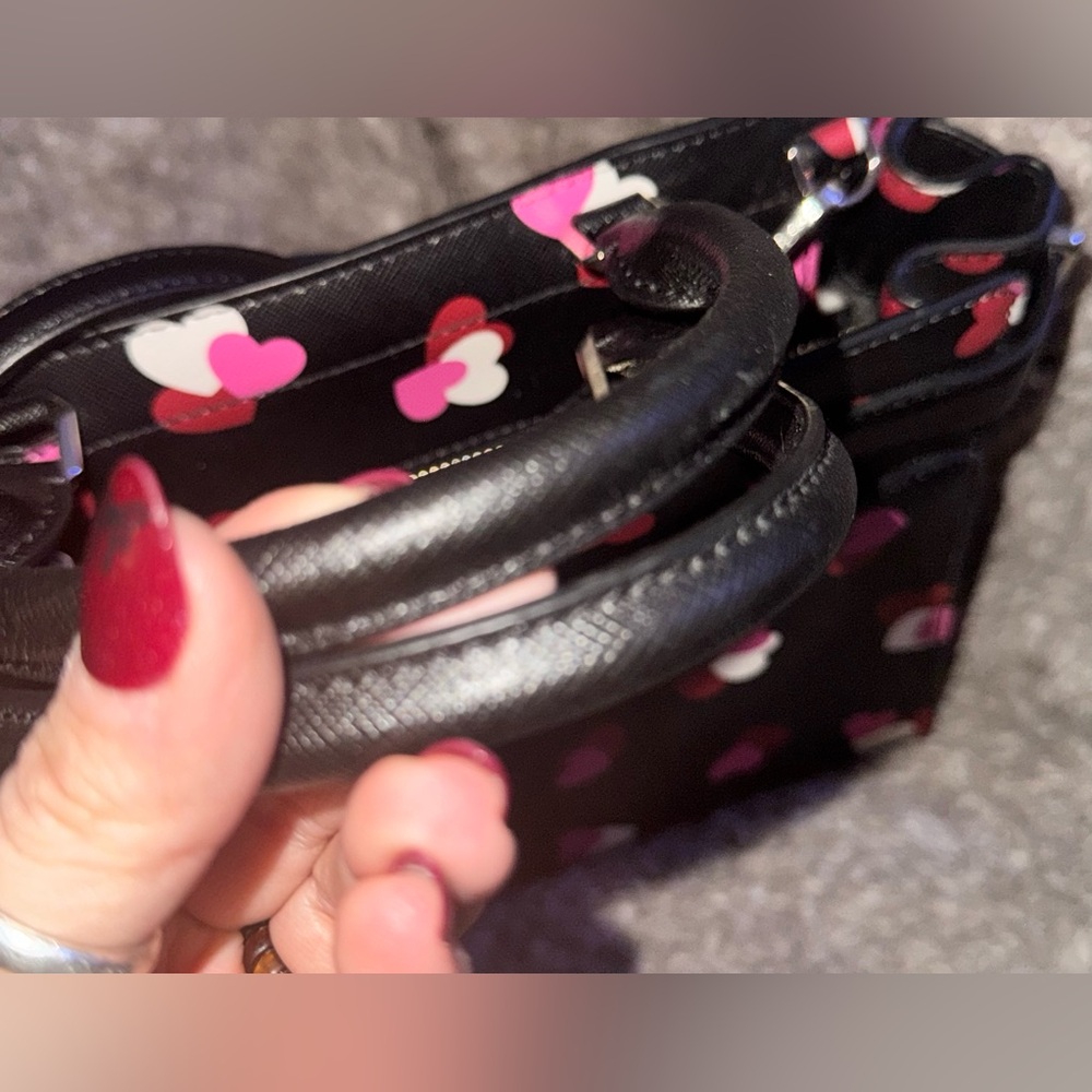 Kate Spade Staci Flutter Hearts Satchel (Black Multi) - w/ Storyline Card Holder - Picture 10 of 15